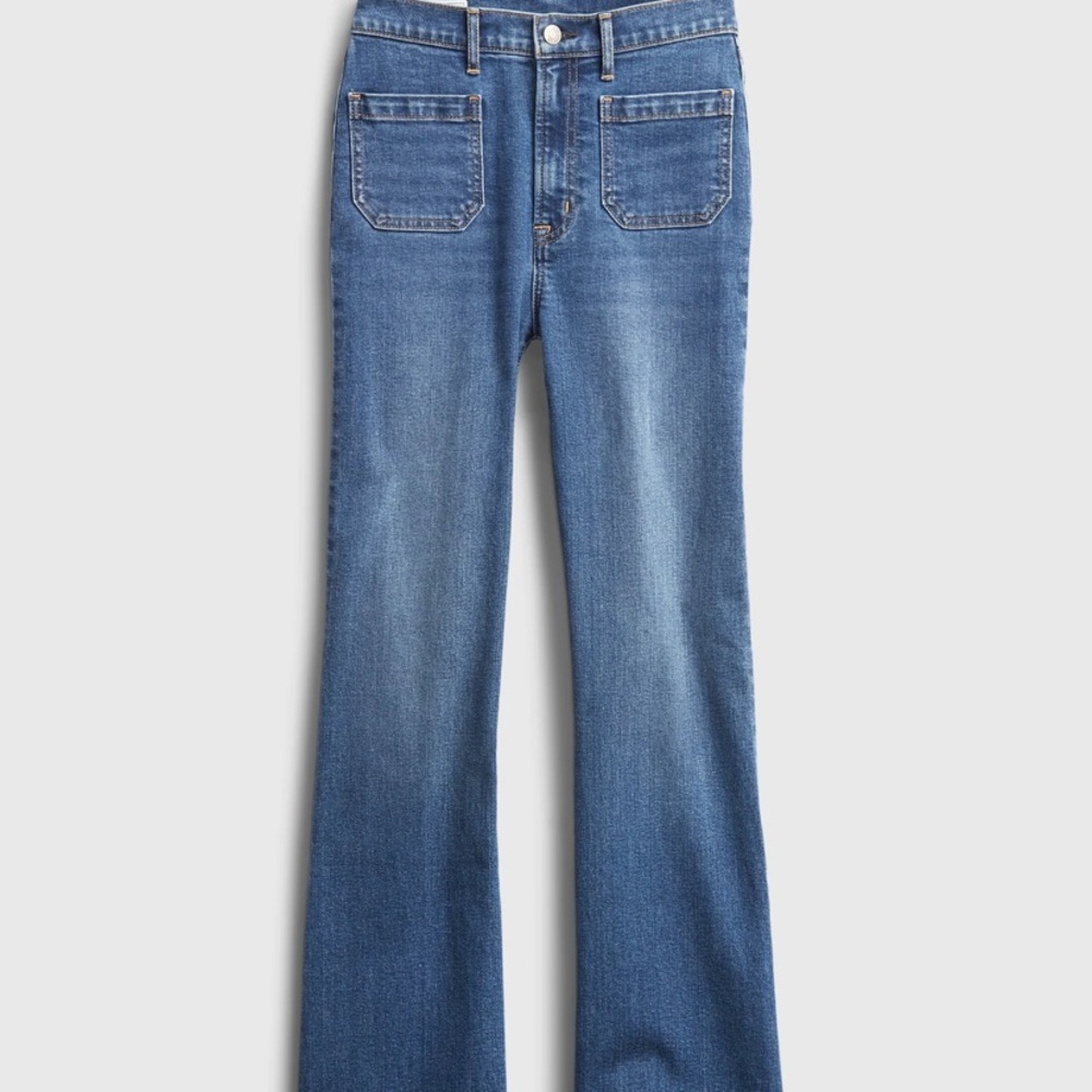 GAP High Rise Patch Pocket Flare Jeans NWT 28